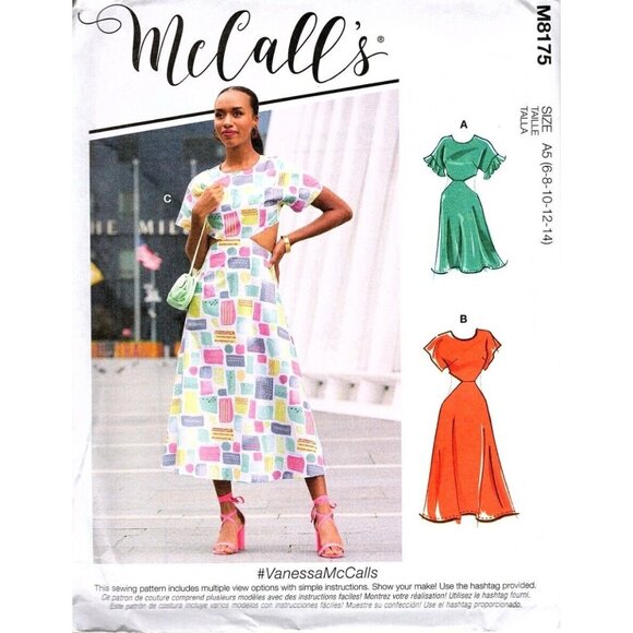 McCall's M8175 Misses 6 to 14 Cut Out Dresses Uncut Sewing Pattern New - Picture 1 of 2